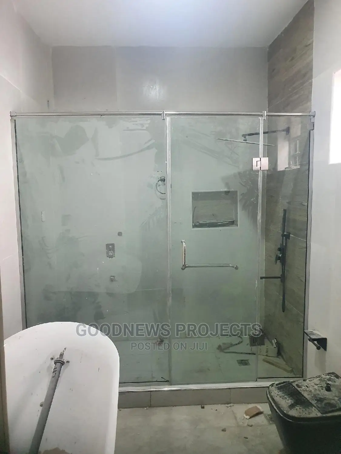Frameless Toilet Shower Glass Partition