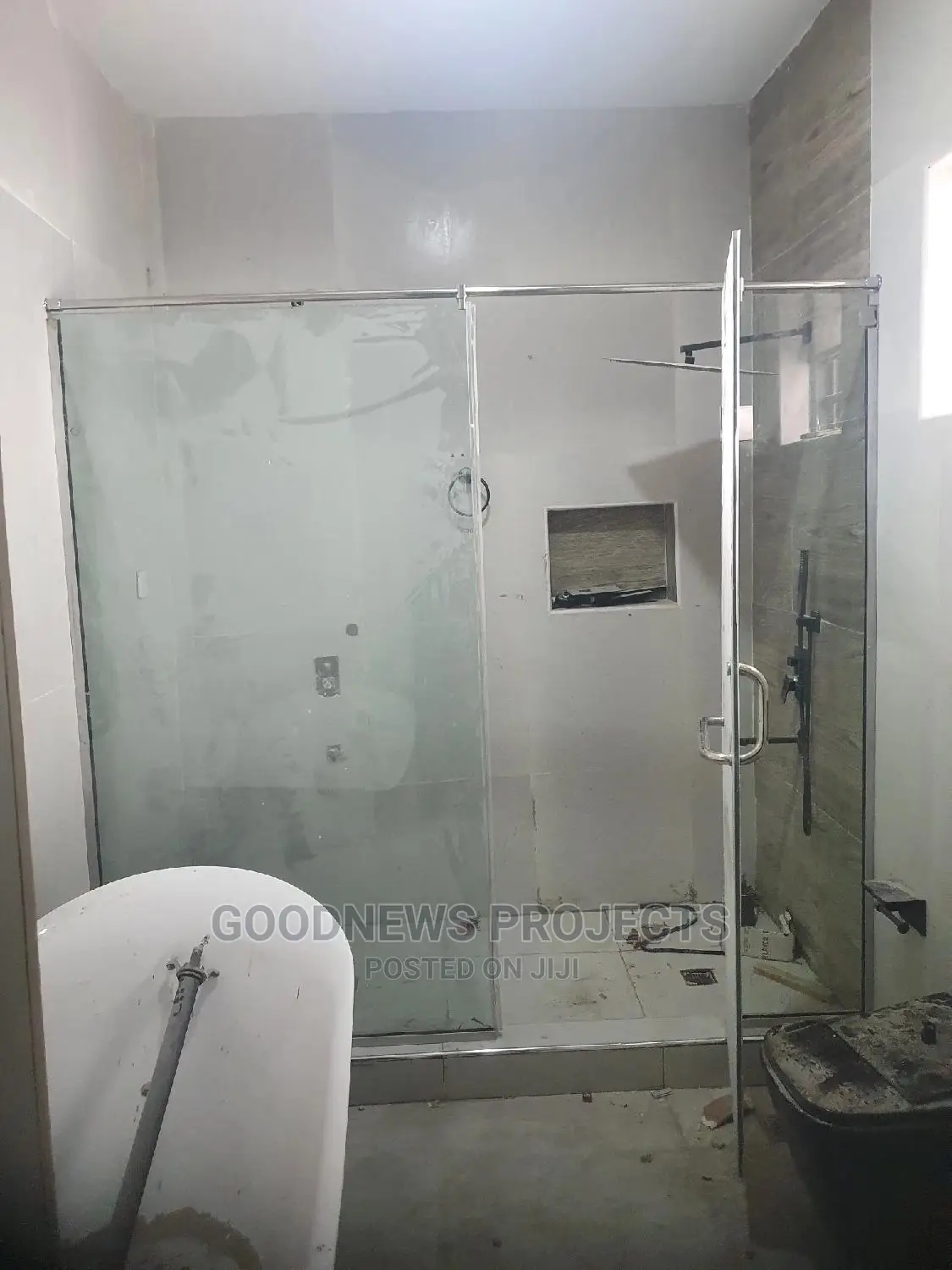 Frameless Toilet Shower Glass Partition