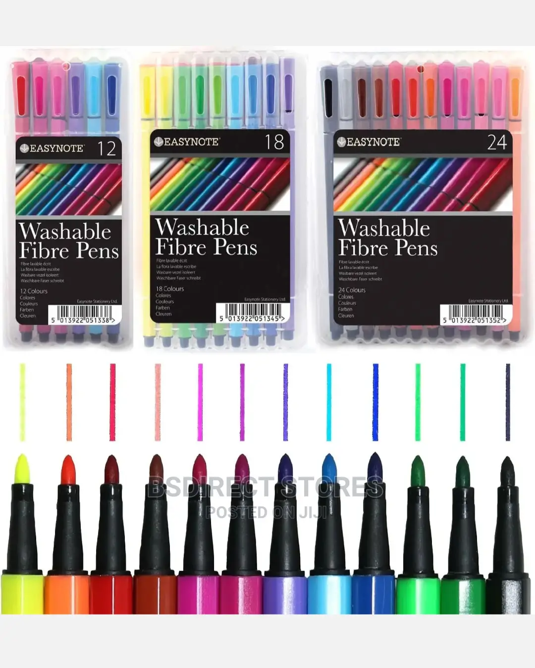 Easynote Washable Fibre Pens Felt Tips Markers Colouring Set