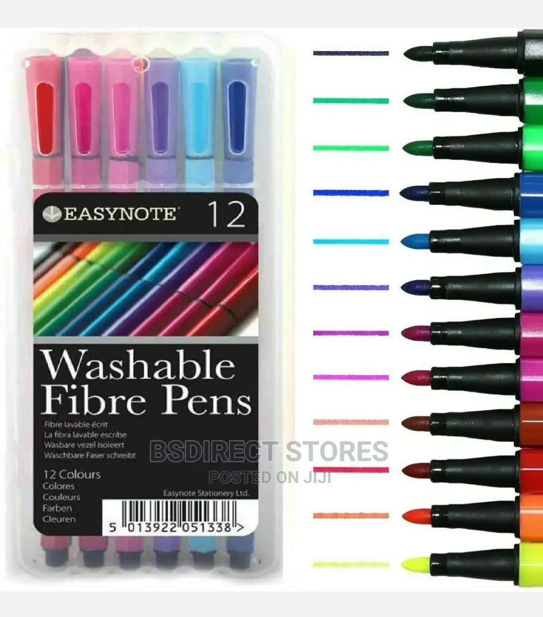 Easynote Washable Fibre Pens Felt Tips Markers Colouring Set
