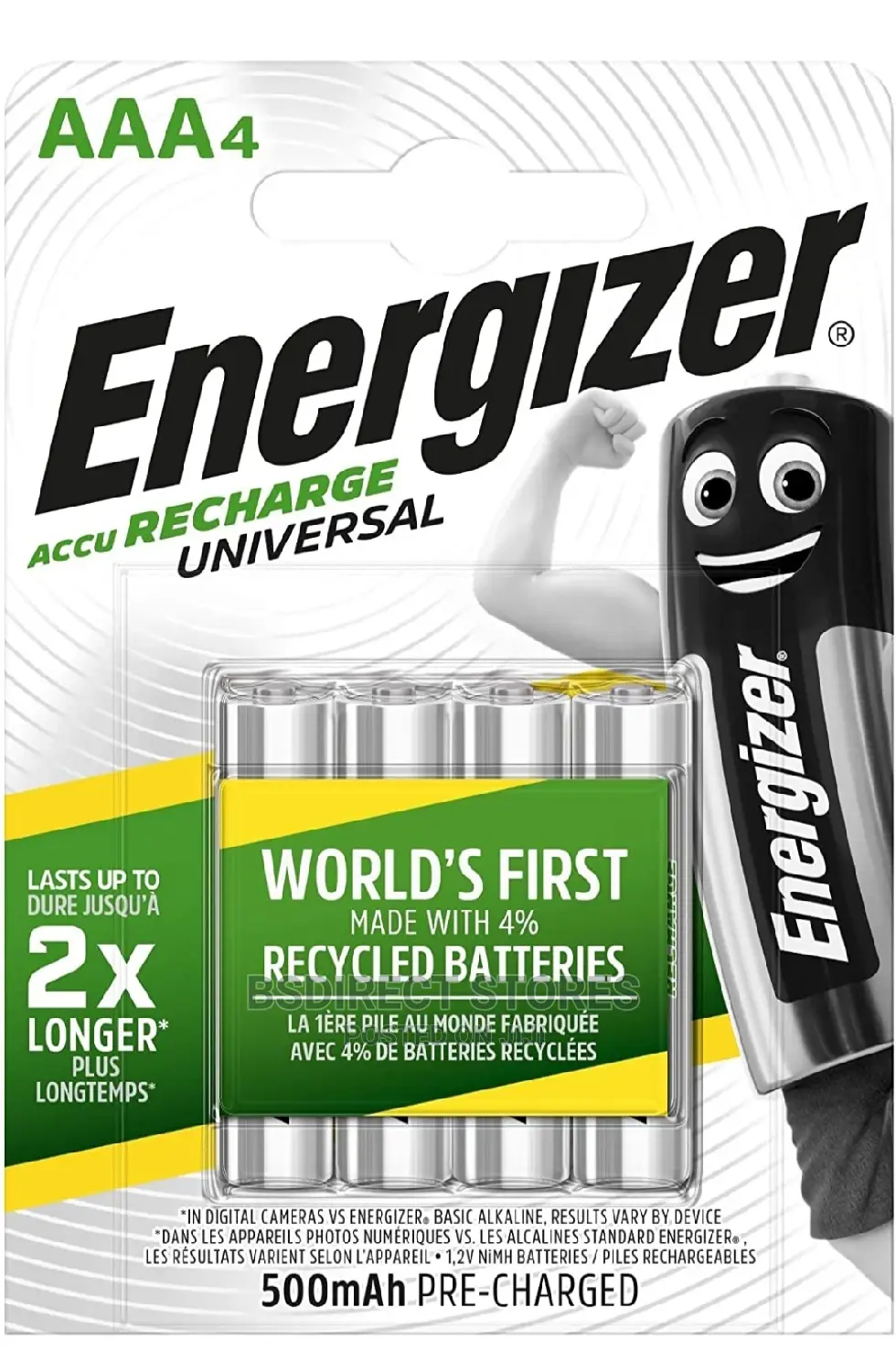 Energizer AAA Rechargeable Batteries 500mah PRE CHARGED Nimh