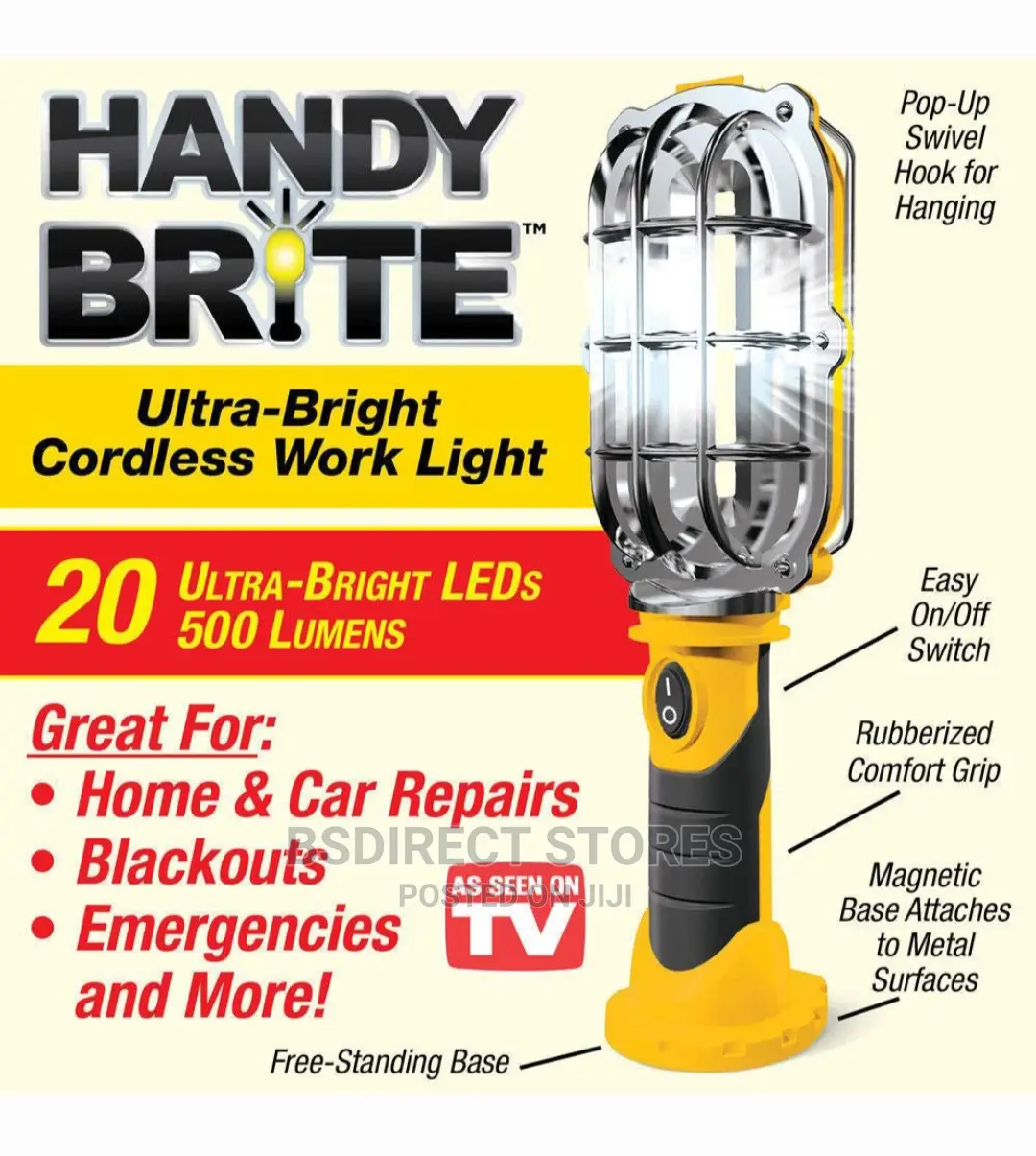 JML Handy Brite Cordless LED Work Light Ultra Bright Compact