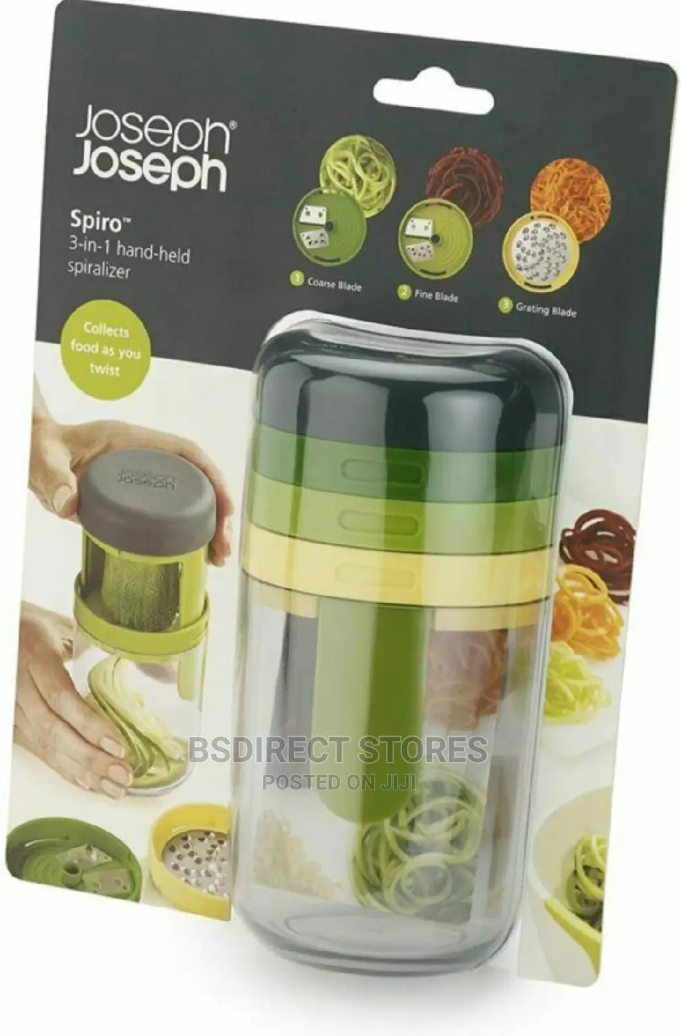 Joseph Joseph Spiro 3 in 1 Hand Held Spiralizer Grater
