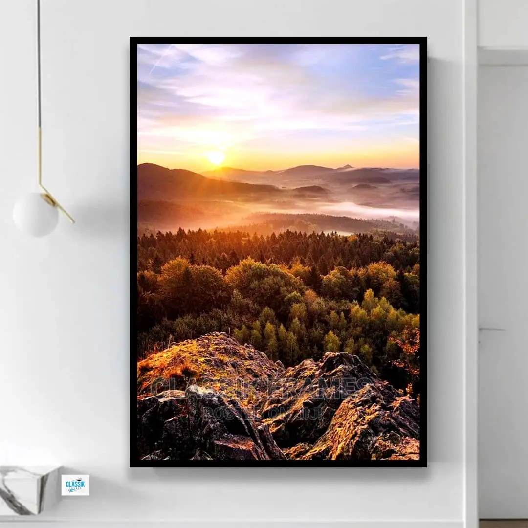 Lake Sunset HD Framed Picture Painting Wall Frame