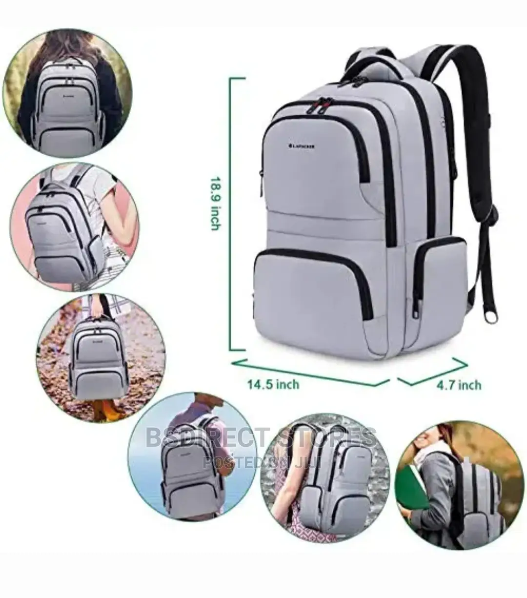 POLARIS Laptop Backpack Hidden Compartment Anti-theft Zip