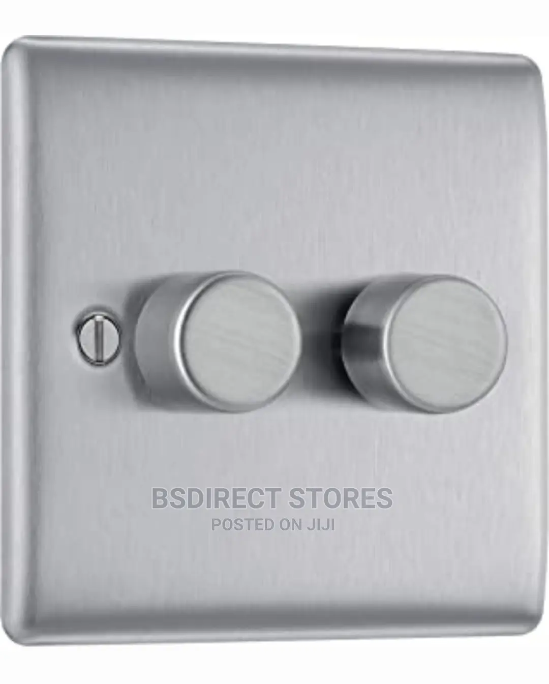 SMJ Brushed Steel Raised Rounded Profile Double 2 Way Dimmer