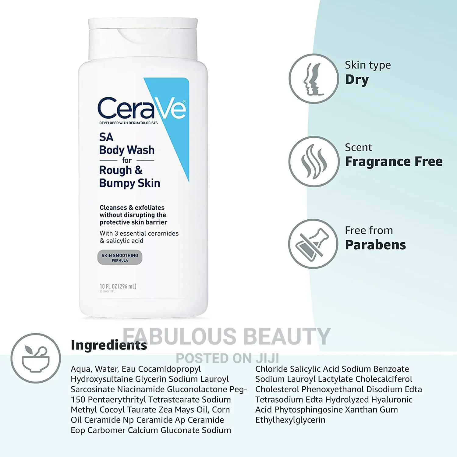 Cerave Sa Body Wash for Rough Bumpy Skin.