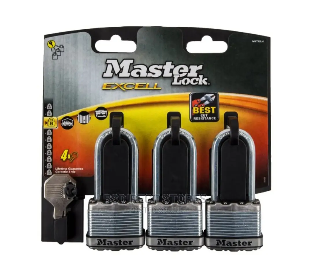 Masterlock M1EURTRILH Heavy Duty 3x Padlocks Laminated Steel