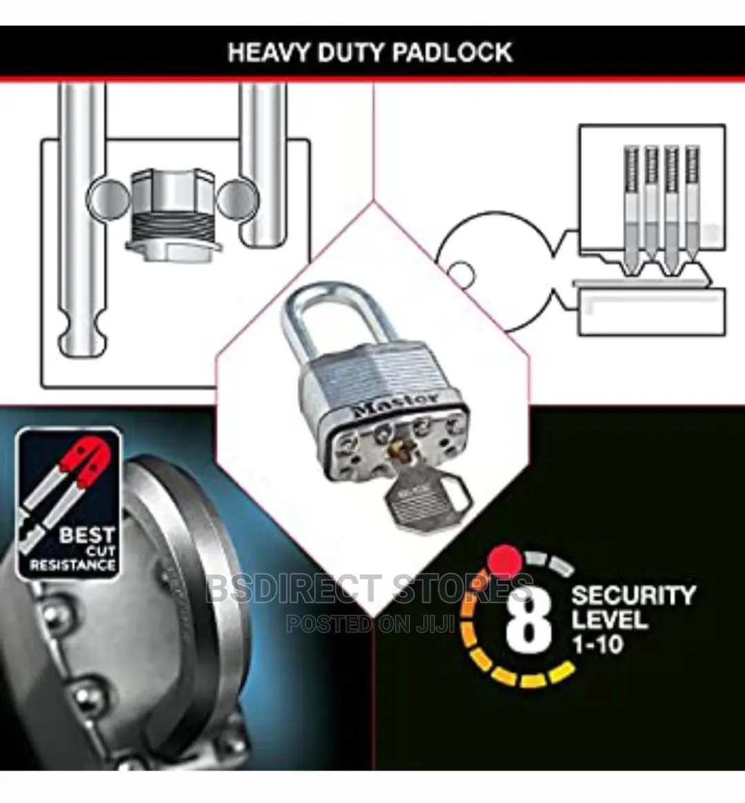 Masterlock M1EURTRILH Heavy Duty 3x Padlocks Laminated Steel