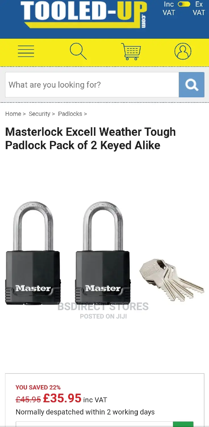 MASTERLOCK Heavy Duty Weatherproof and Rustproof Pack of 2