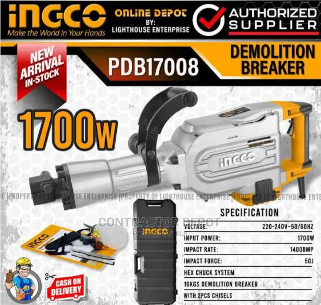 Ingco Industrial 1700w Demolition Breaker Jack Hammer