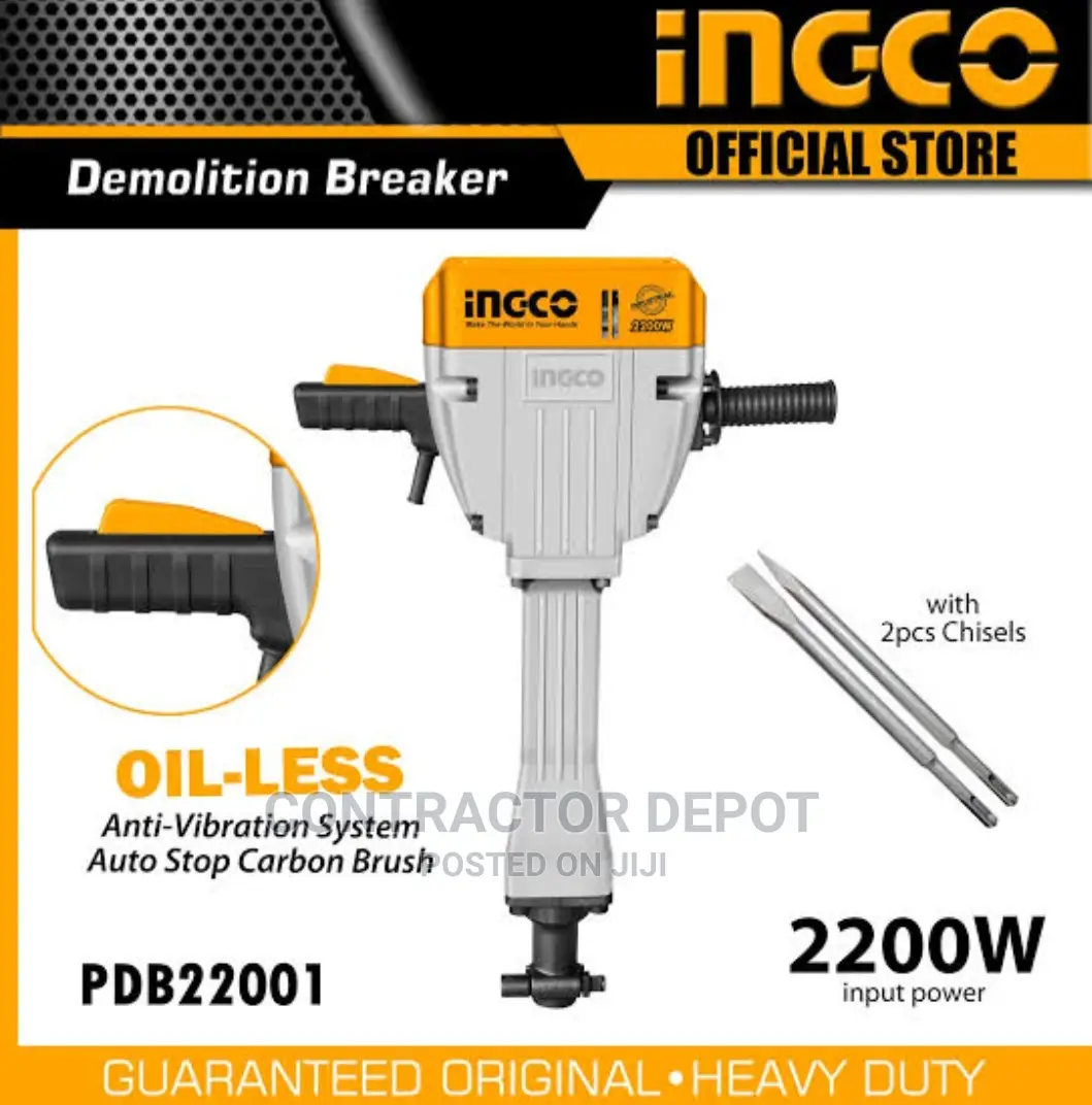 Ingco Corded Demolition Jack Hammer Concrete Breaker – 2200W