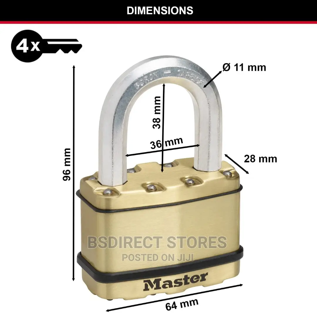 Masterlock Brass Finish Maximum Security 64mm Padlock