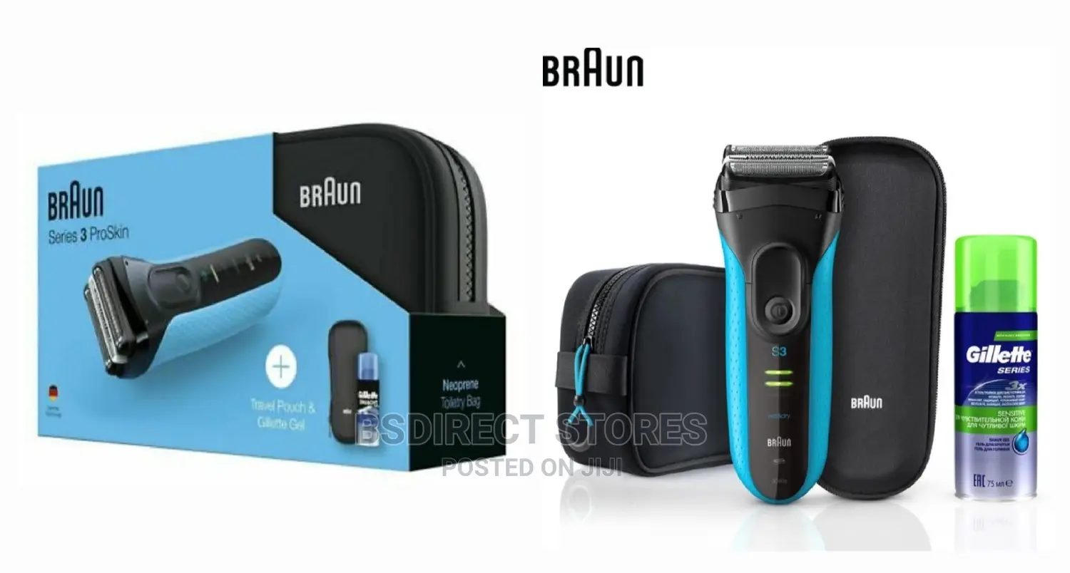 Braun Series 3 Proskin Electric Shaver, Pouch And Gel 3010s