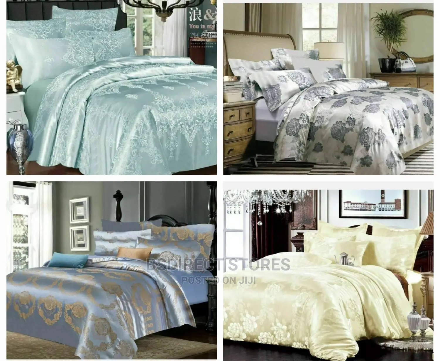 Moonstar London 4pcs Jacquard Luxury Duvet + Fitted Sheets