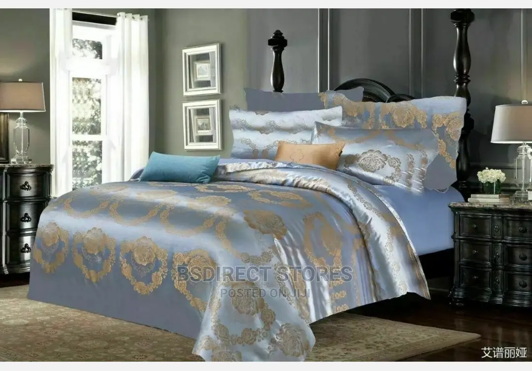 Moonstar London 4pcs Jacquard Luxury Duvet + Fitted Sheets