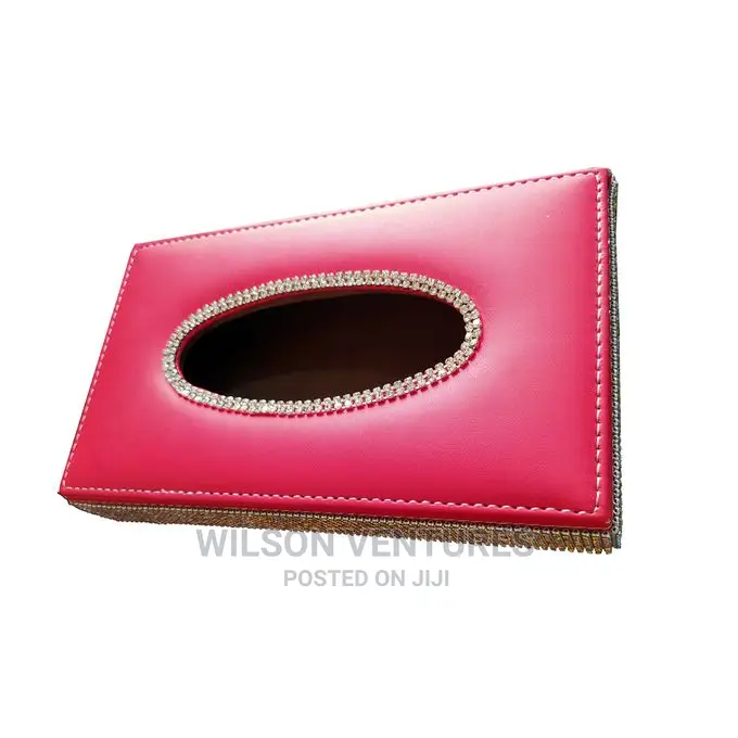 Diamond Crystals Rhinestone Steering Cover and Tissue Box