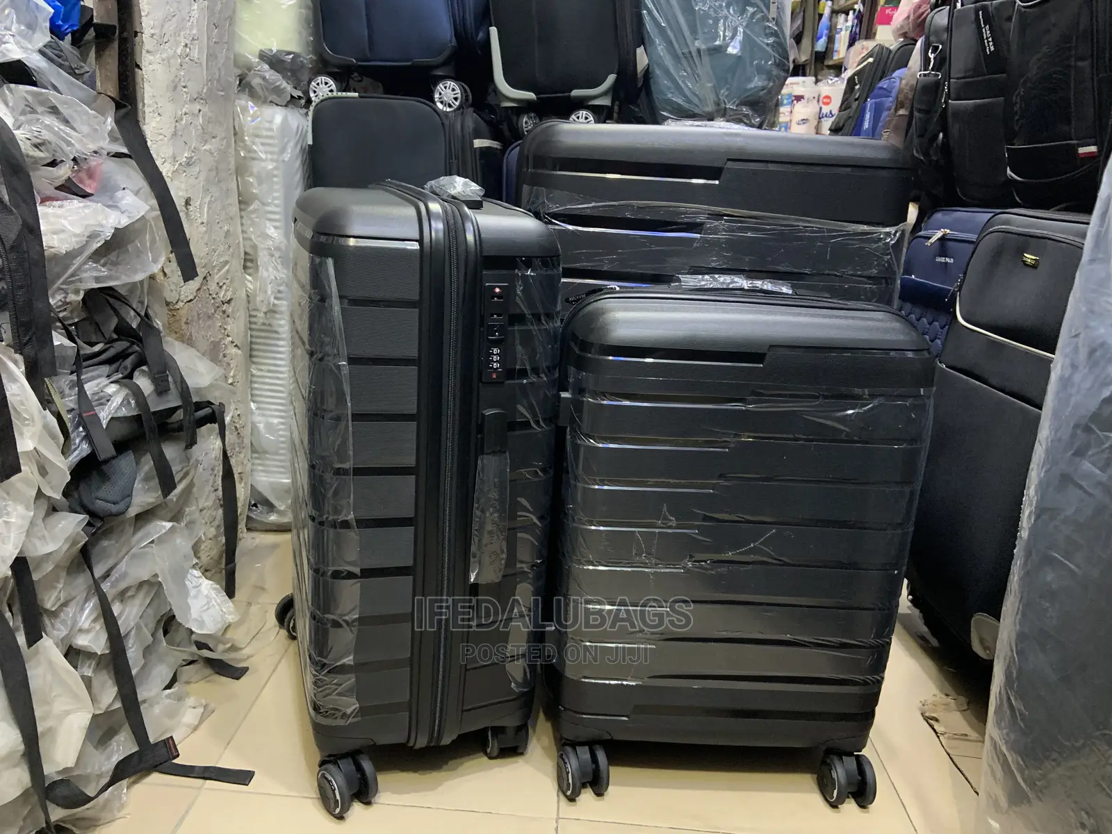 Set of Black Imported Quality Traveling Luggage