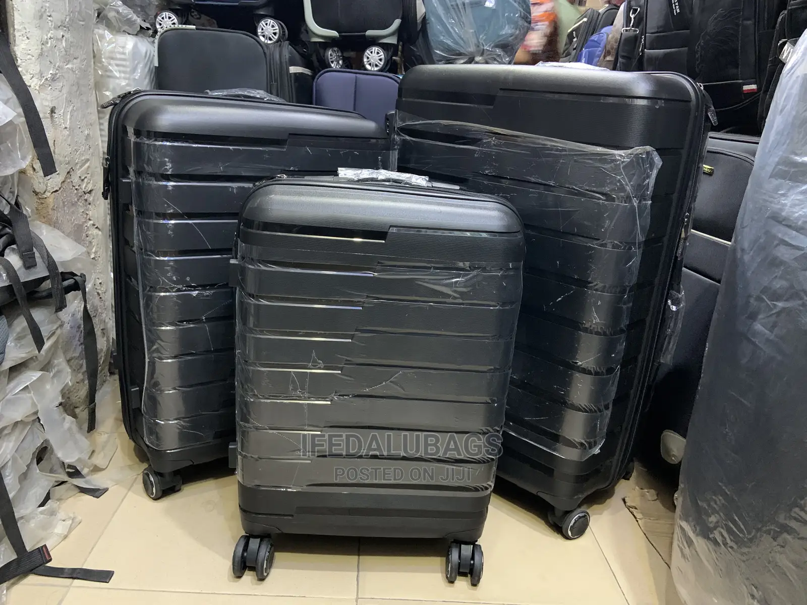Set of Black Imported Quality Traveling Luggage
