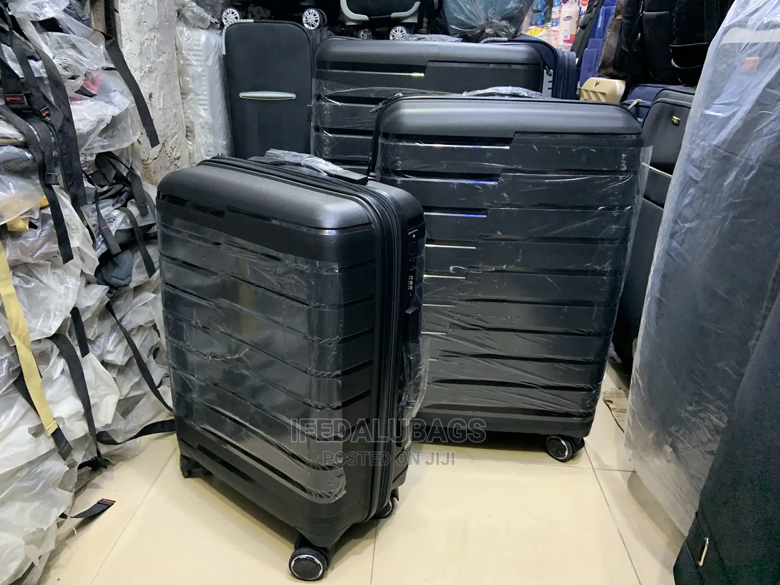 Set of Black Imported Quality Traveling Luggage