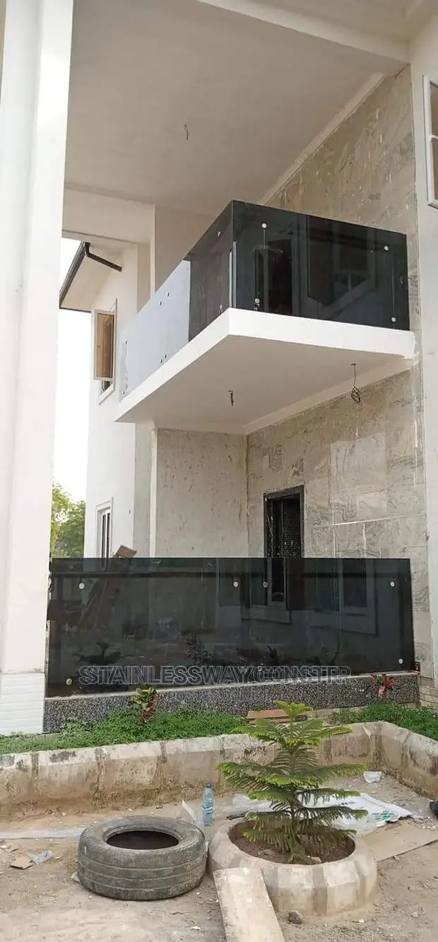 Dark Grey Glass Railing Dakwo Abuja
