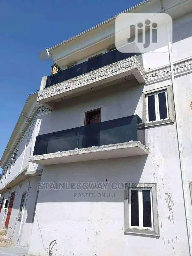 Dark Grey Glass Balcony at Galadimawa District Abuja