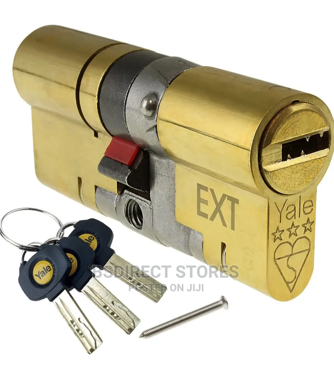 Yale Platinum Brass Single Euro Cylinder Lock, (L)100mm