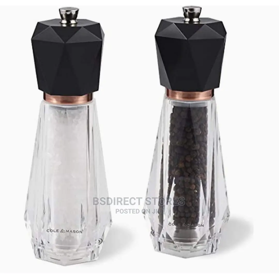Cole and Mason Somerton Clear Antique Brass Salt Pepper Mill