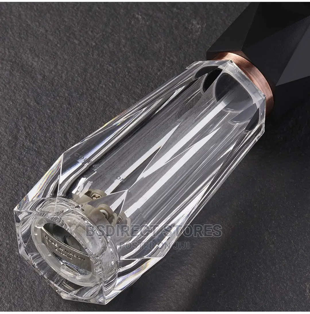 Cole and Mason Somerton Clear Antique Brass Salt Pepper Mill