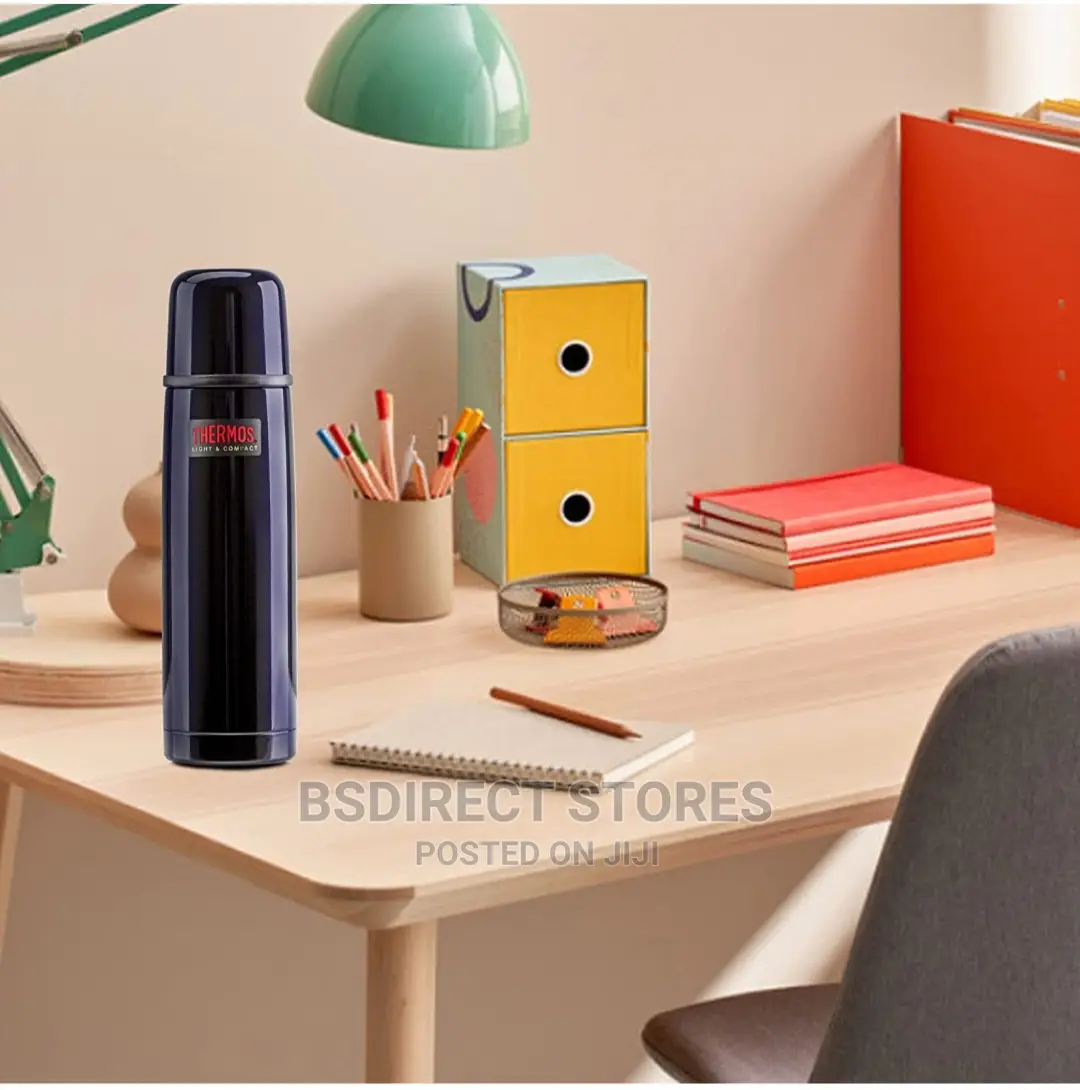 Genuine Thermos Light Compact Flask, Midnight Blue, 1.0 L