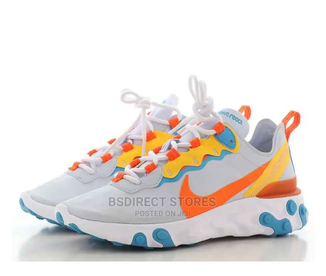 NIKE React Element 55 Ladies Footwear Grey/Hyper Crimson