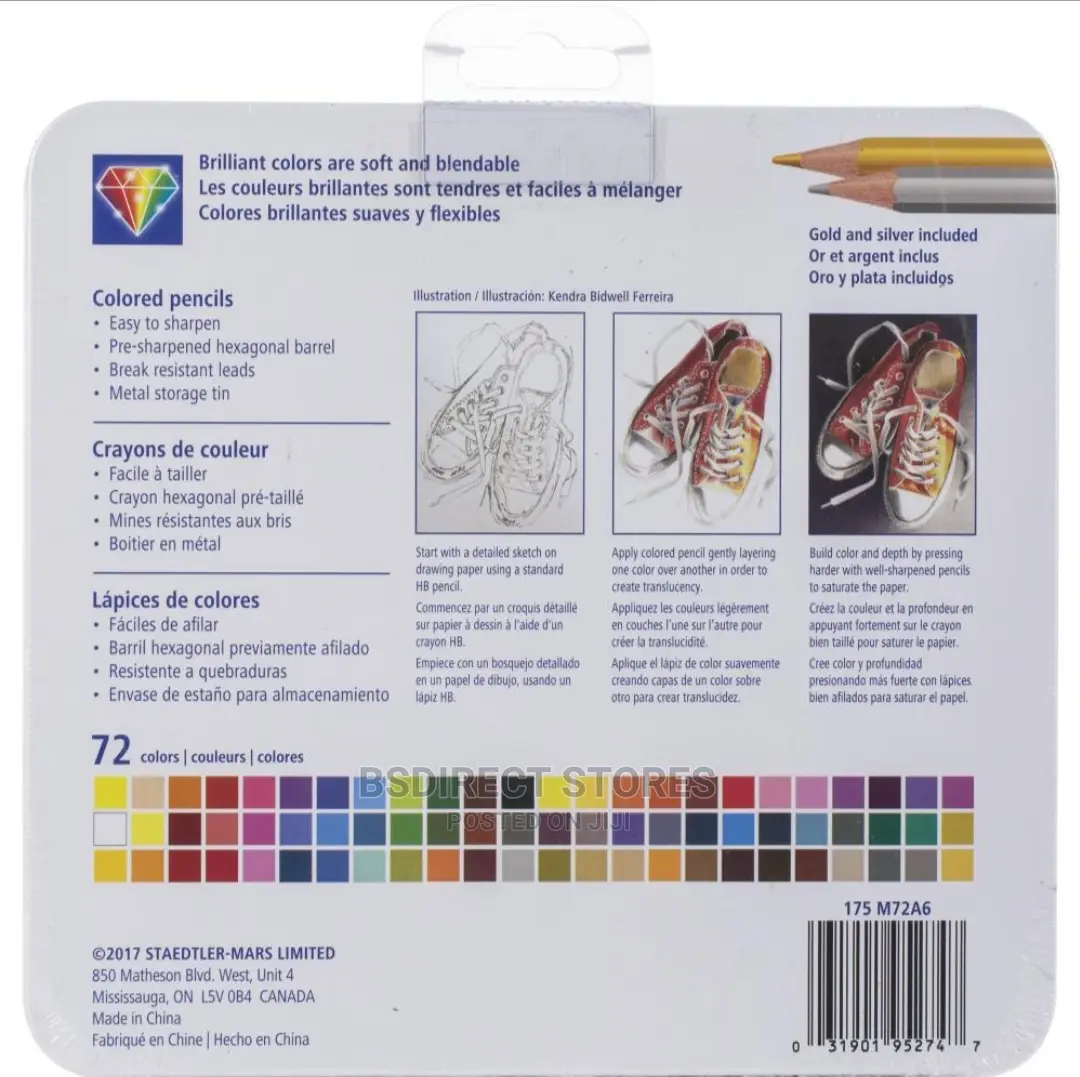 STAEDTLER Wood-free Coloured Pencils Assorted Colours Tin 72