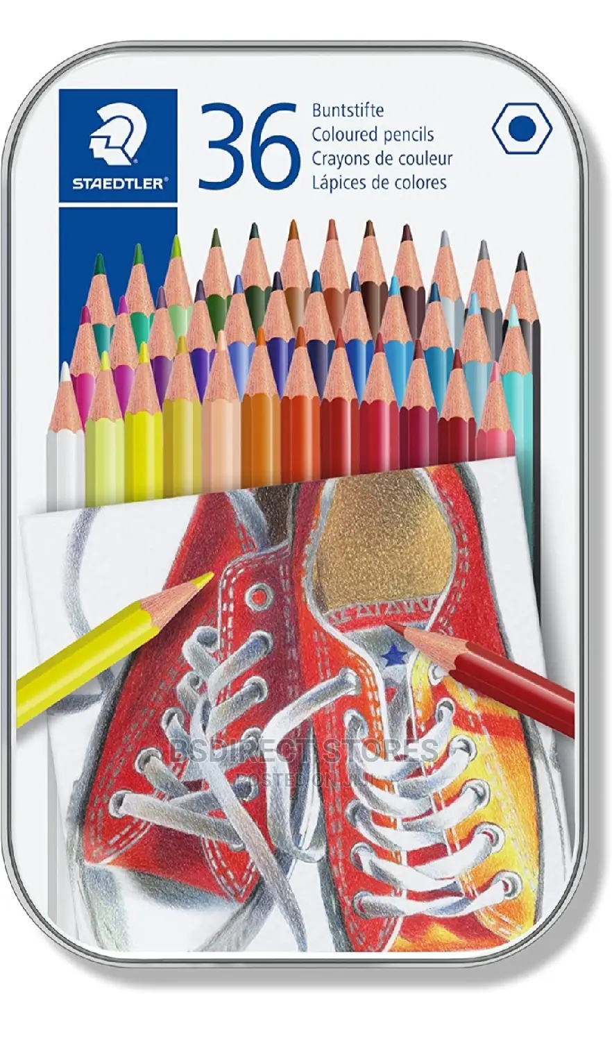 STAEDTLER [36] Wood-free Colouring Pencils With Storage Tin