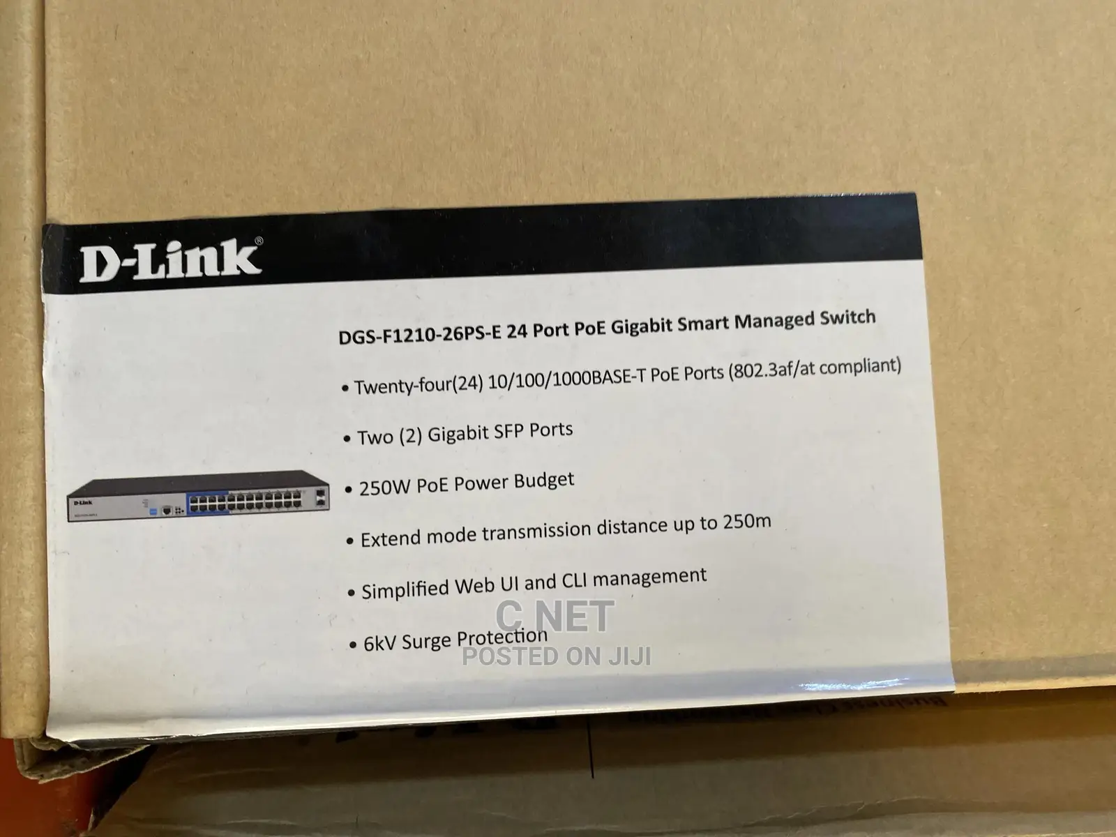 D Link 24port Poe Gigabit Smart Managed DGS -F1210-26ps-E