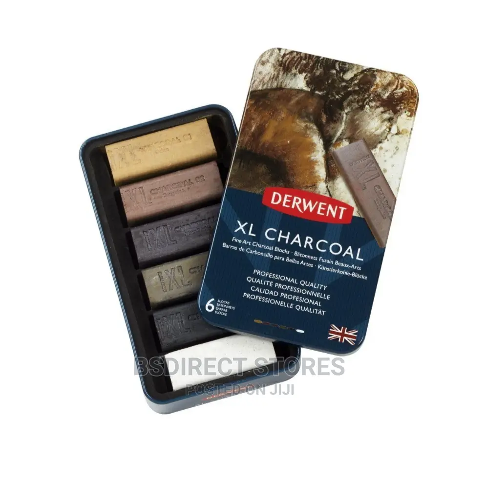 Derwent Xl Chunky Block Charcoal Tin of 6