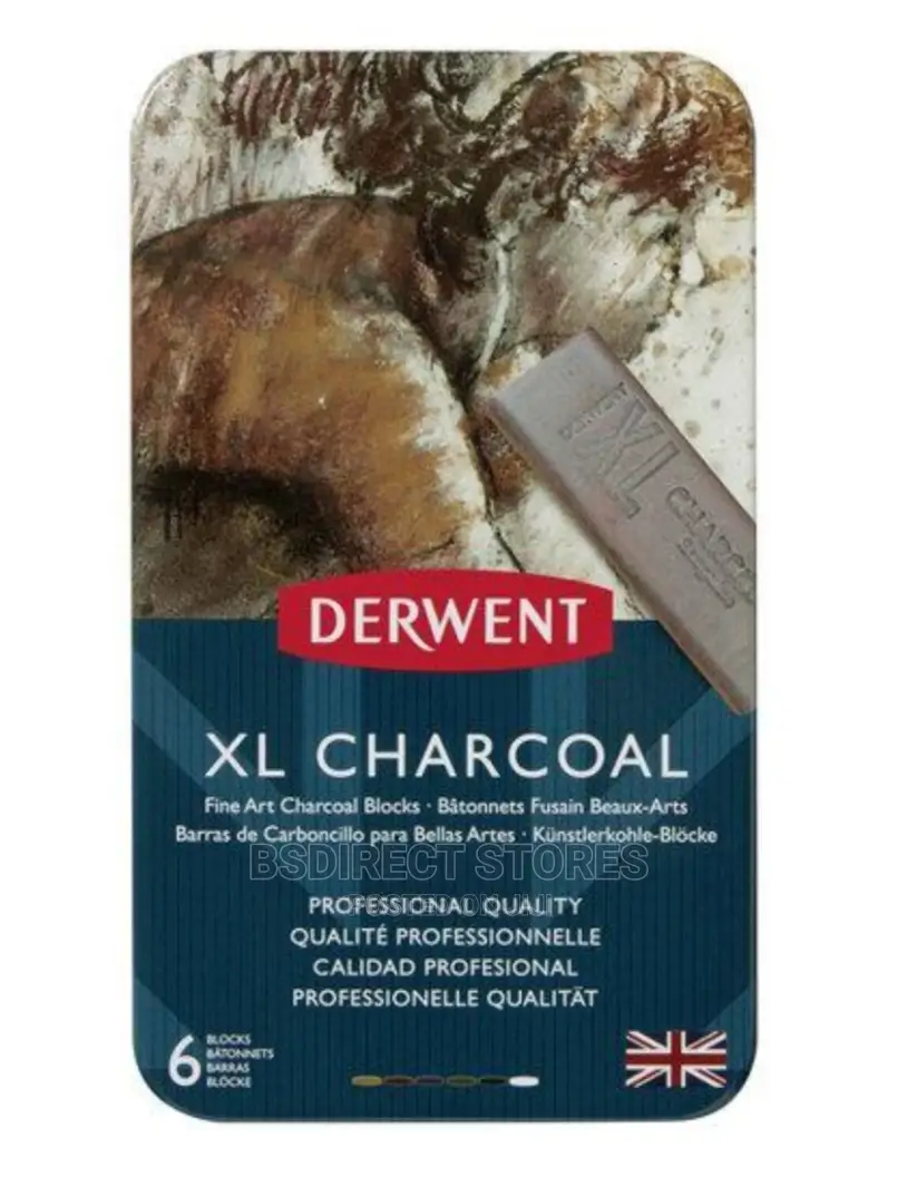 Derwent Xl Chunky Block Charcoal Tin of 6