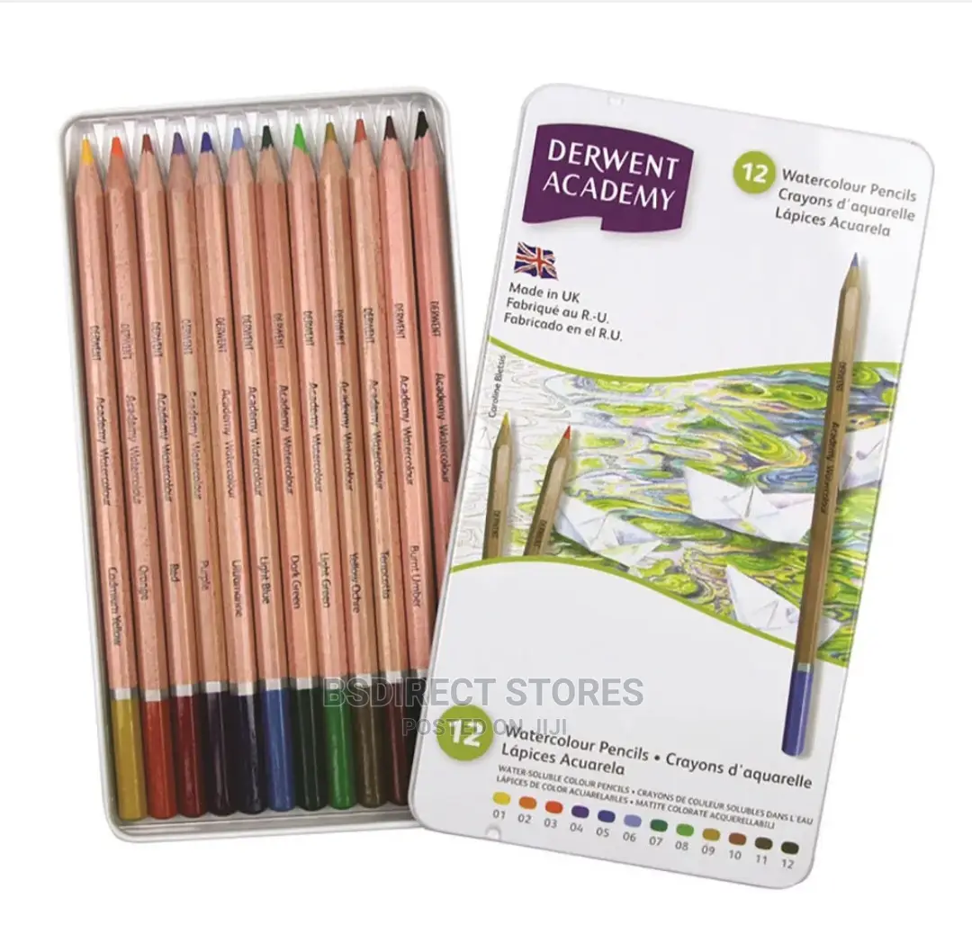 Derwent Academy Watercolour Pencil: 12 Piece Set, Tin