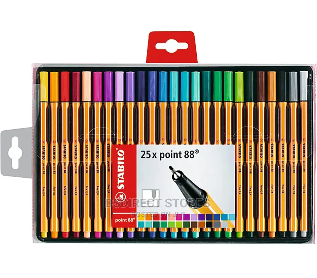 STABILO Point 88 Fineliner Pens Assorted Pack of 25