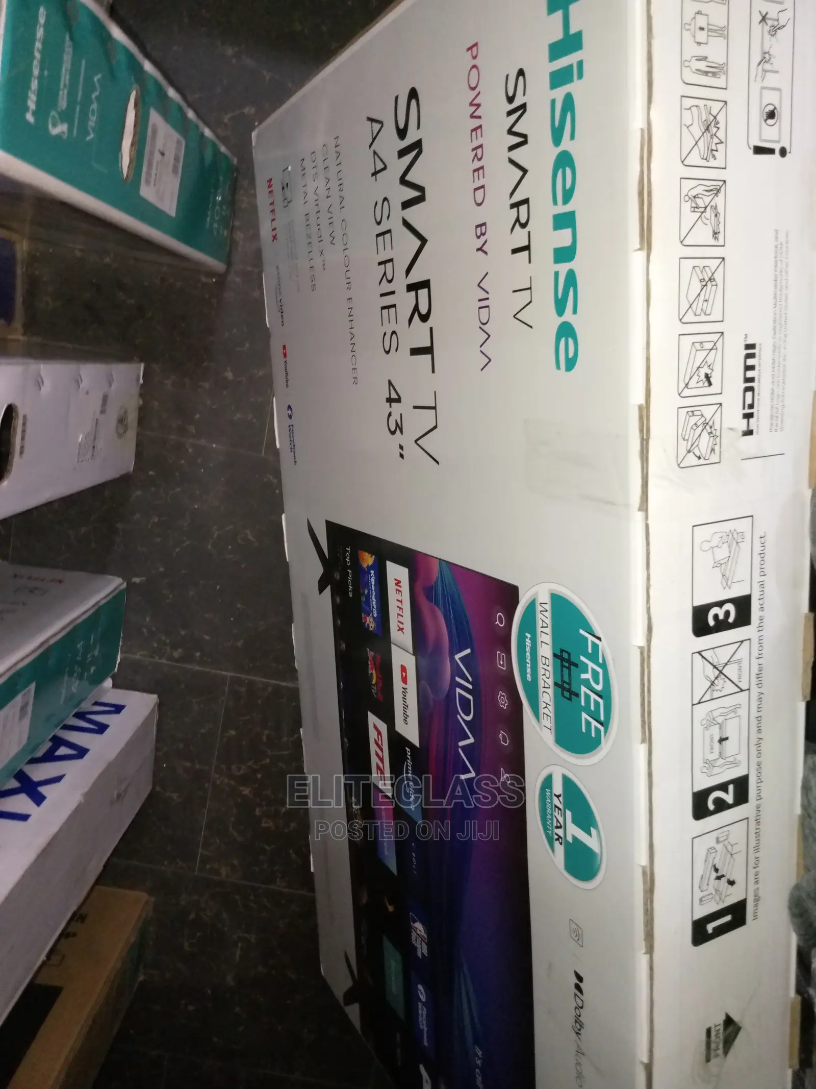43''-Hisense Uhd Vidaa LED Smart Tv| Black- 3HBDMI 2 USB,AC