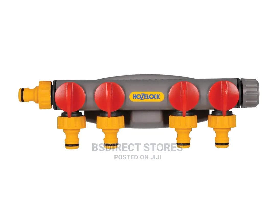 Hozelock Grey, Red & Yellow 4-way Hose Pipe Connector