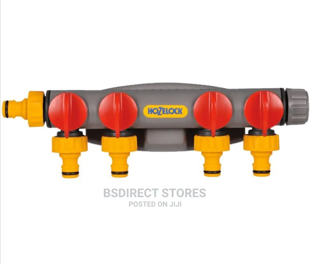Hozelock Grey, Red & Yellow 4-way Hose Pipe Connector
