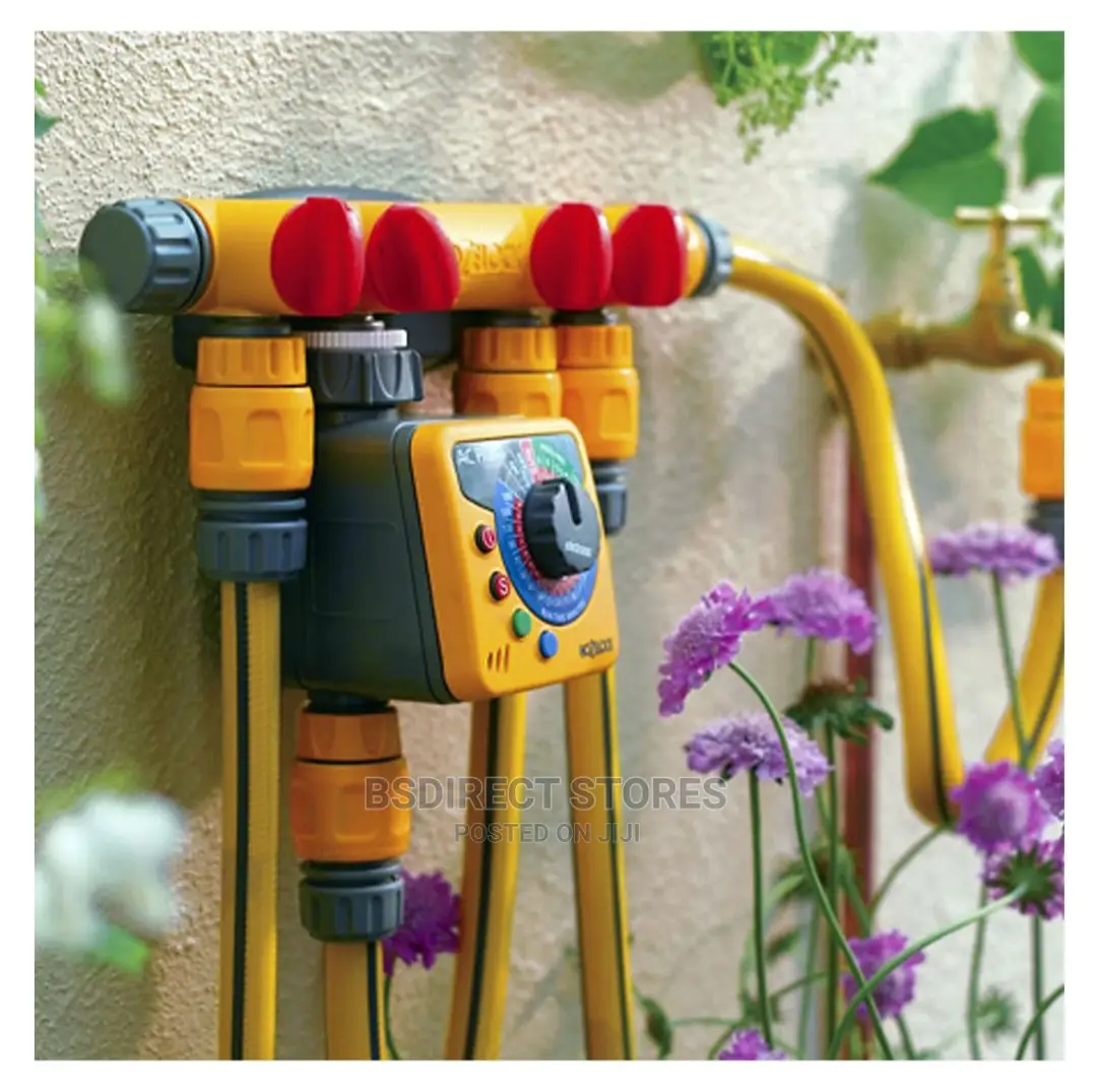 Hozelock Grey, Red & Yellow 4-way Hose Pipe Connector