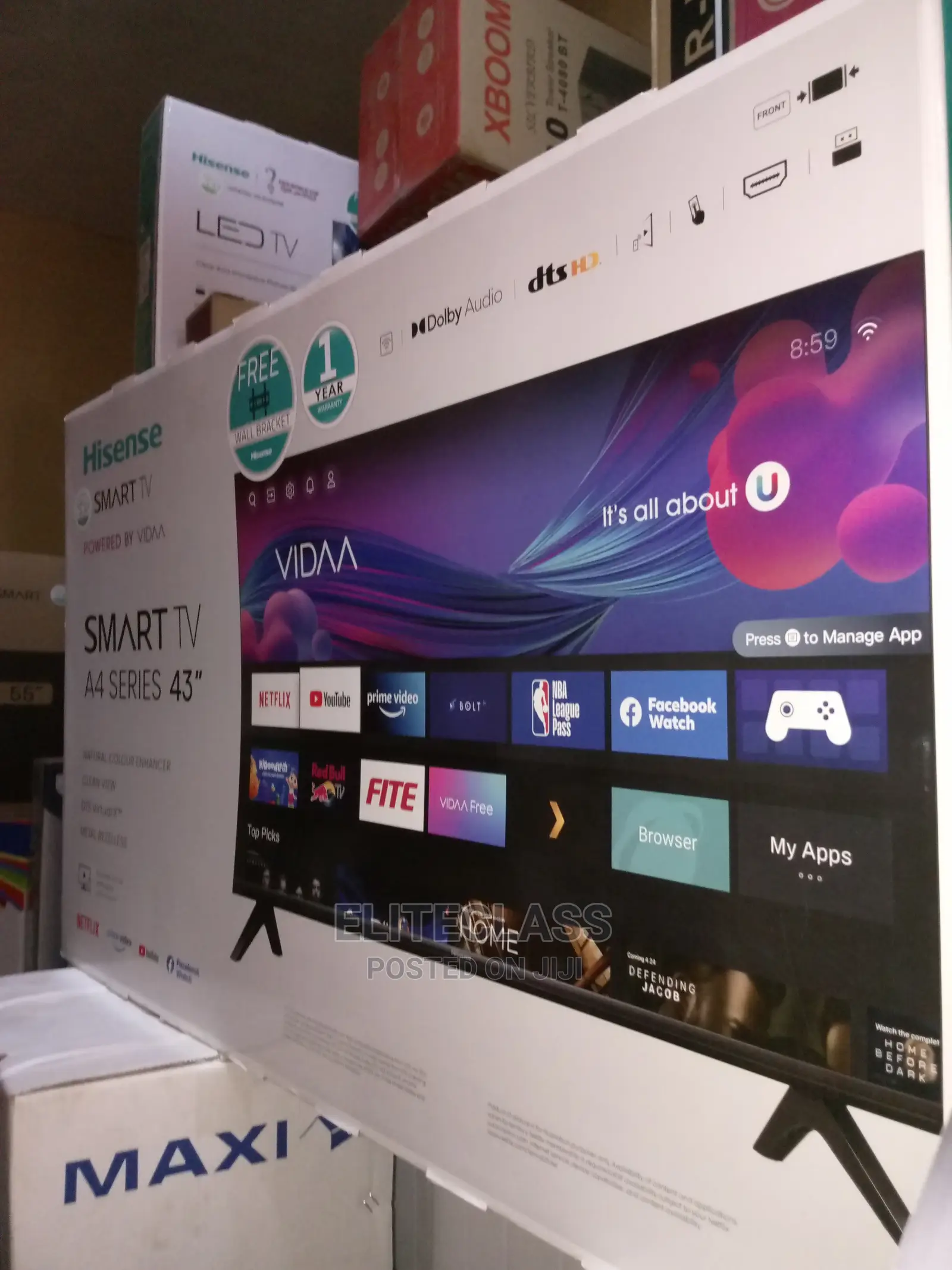 3 Hdmi, 2 Usb, AC A4G Hisense 43- Inch Smart Tv+ Netflix