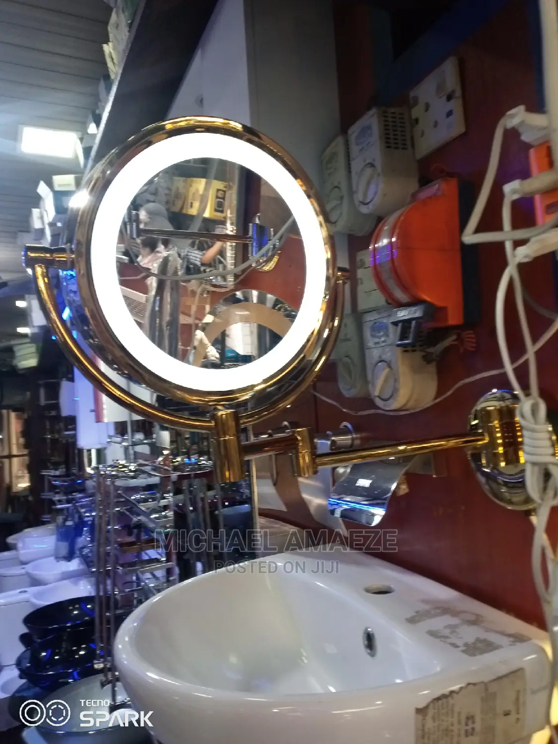 Magnifying LED Mirror Silver and Gold Color