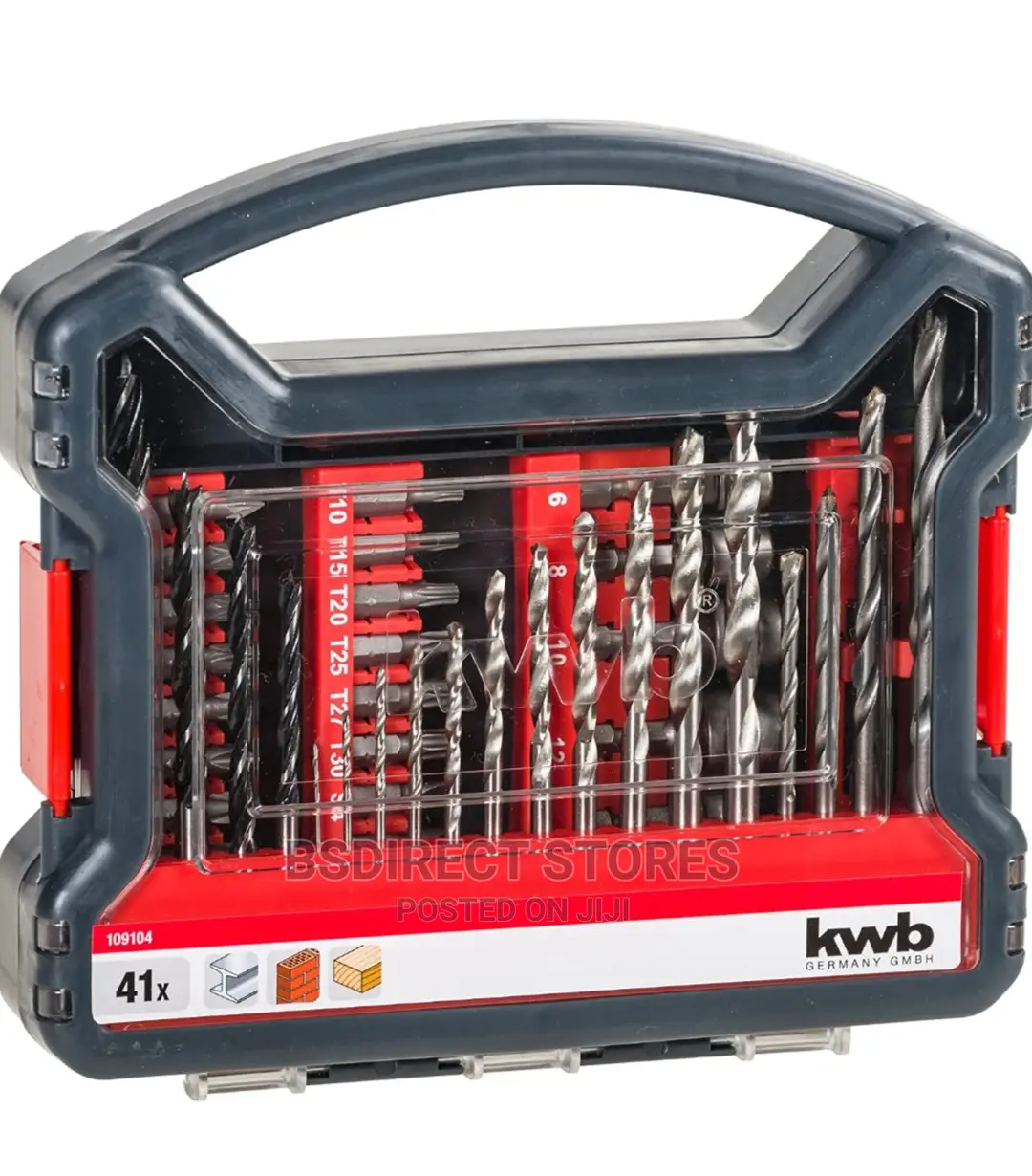 KWB Power- 41 Drill and Bit Set, Grains, Stone, Wood, Metal