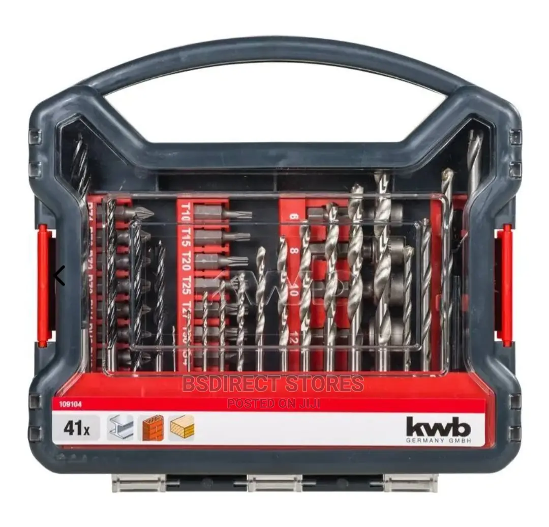 KWB Power- 41 Drill and Bit Set, Grains, Stone, Wood, Metal