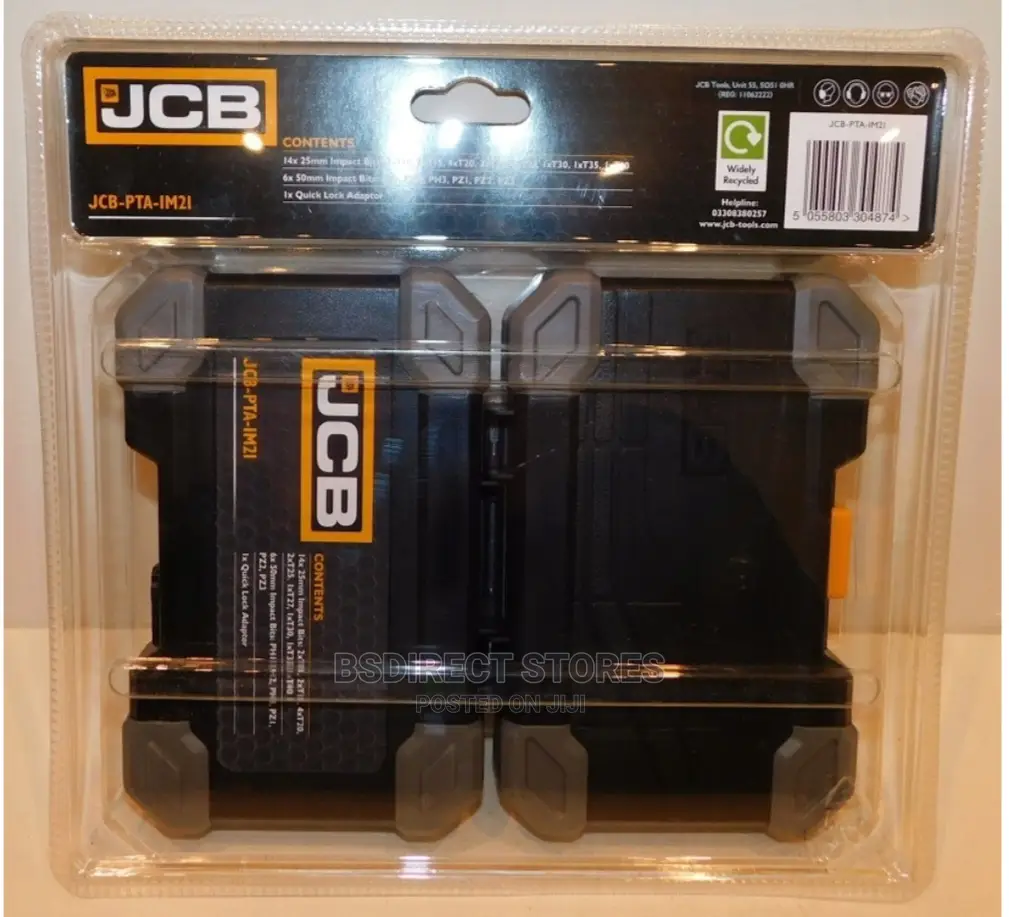 JCB - 21 Piece Impact Driver Bit Set With Durable Case