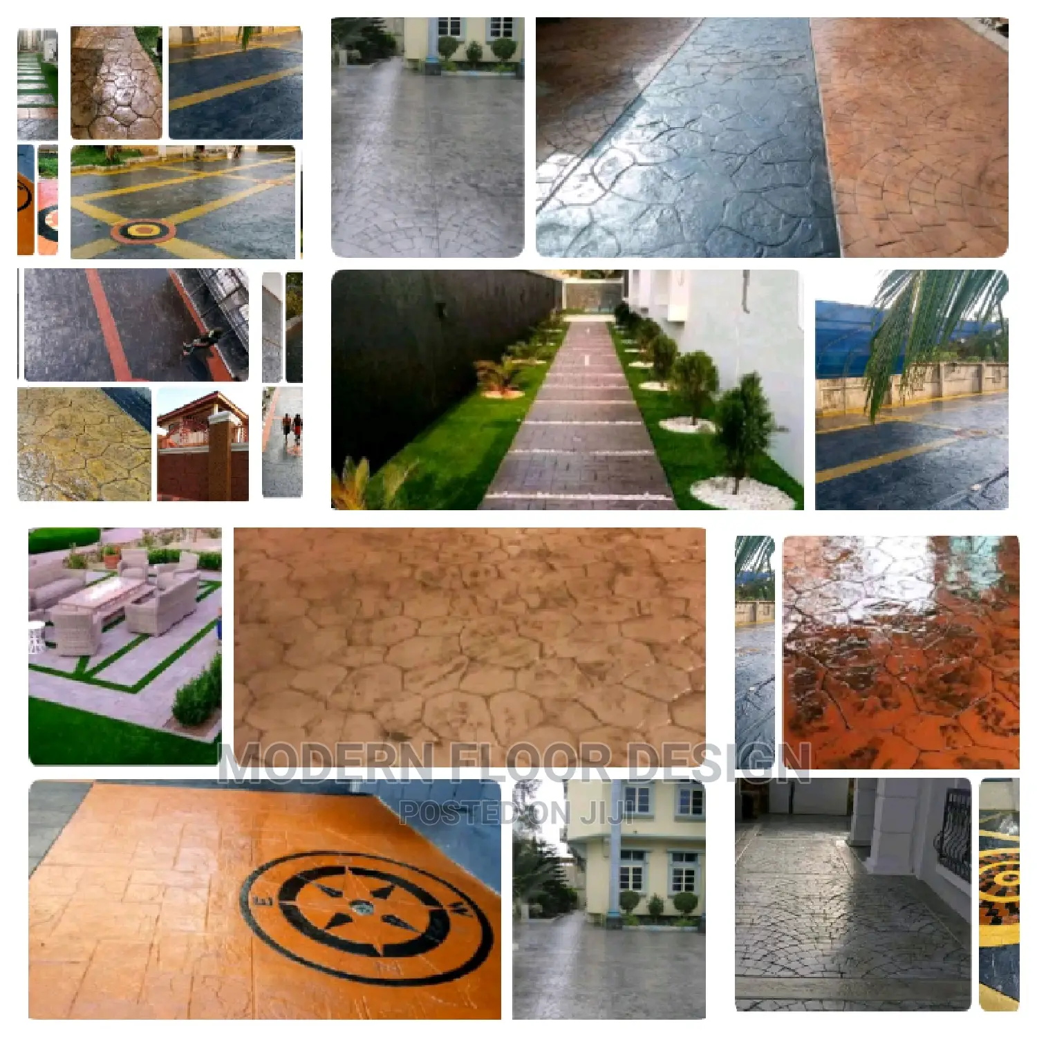 Lovely Green Modern Stamps Floor