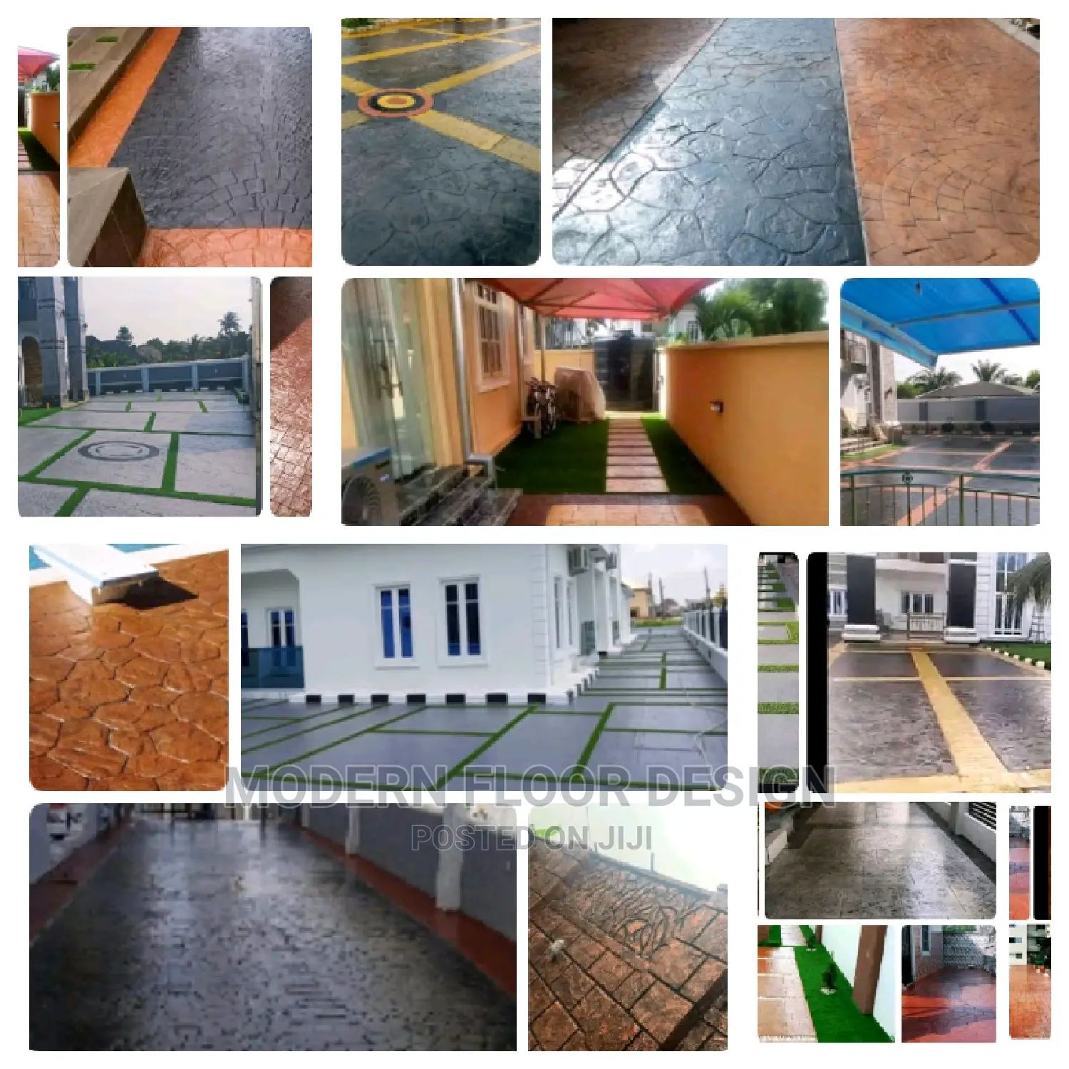 Lovely Green Modern Stamps Floor
