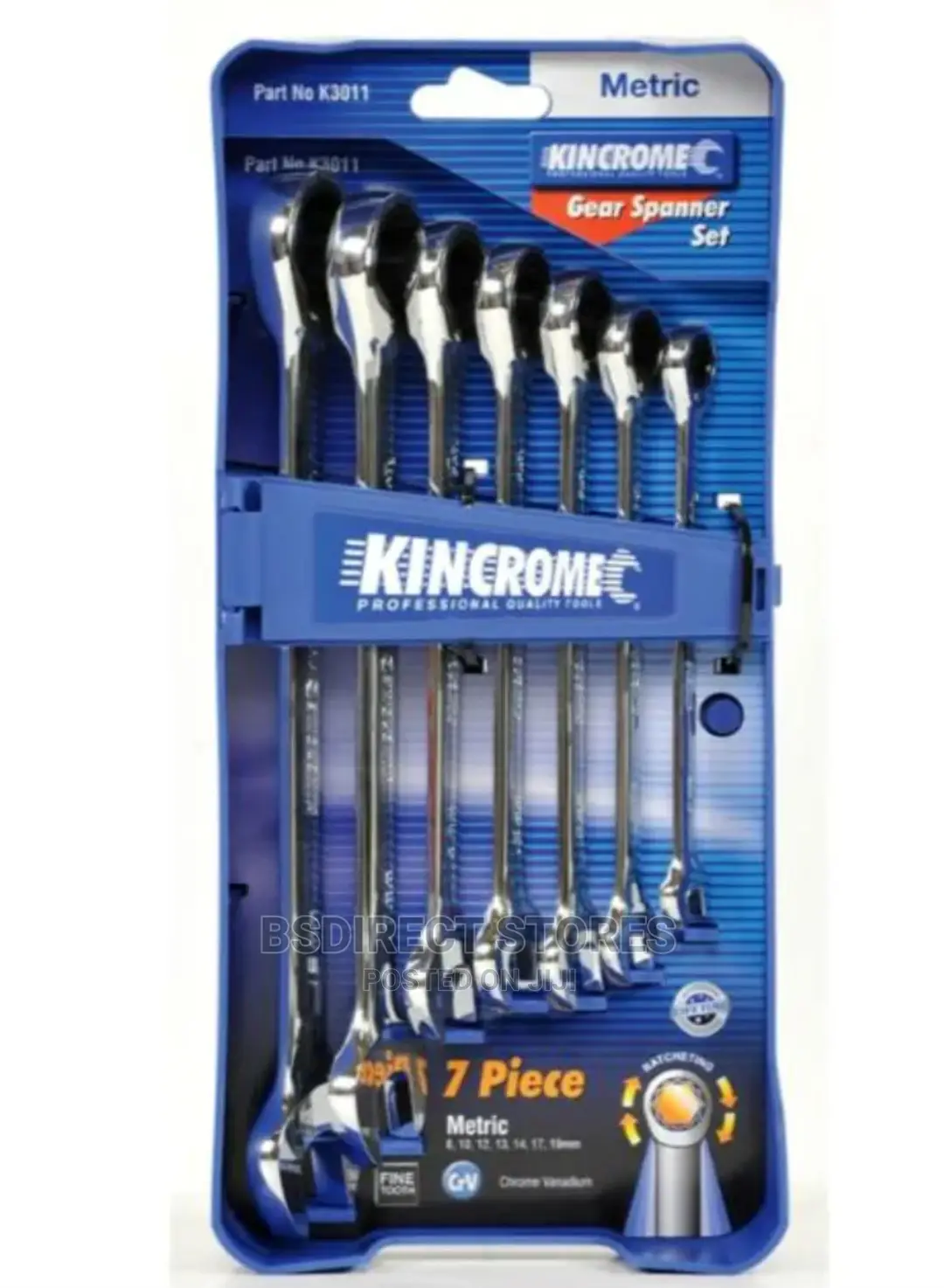 Kincrome Professional 7 Piece Flex Gear Spanner Set Metric